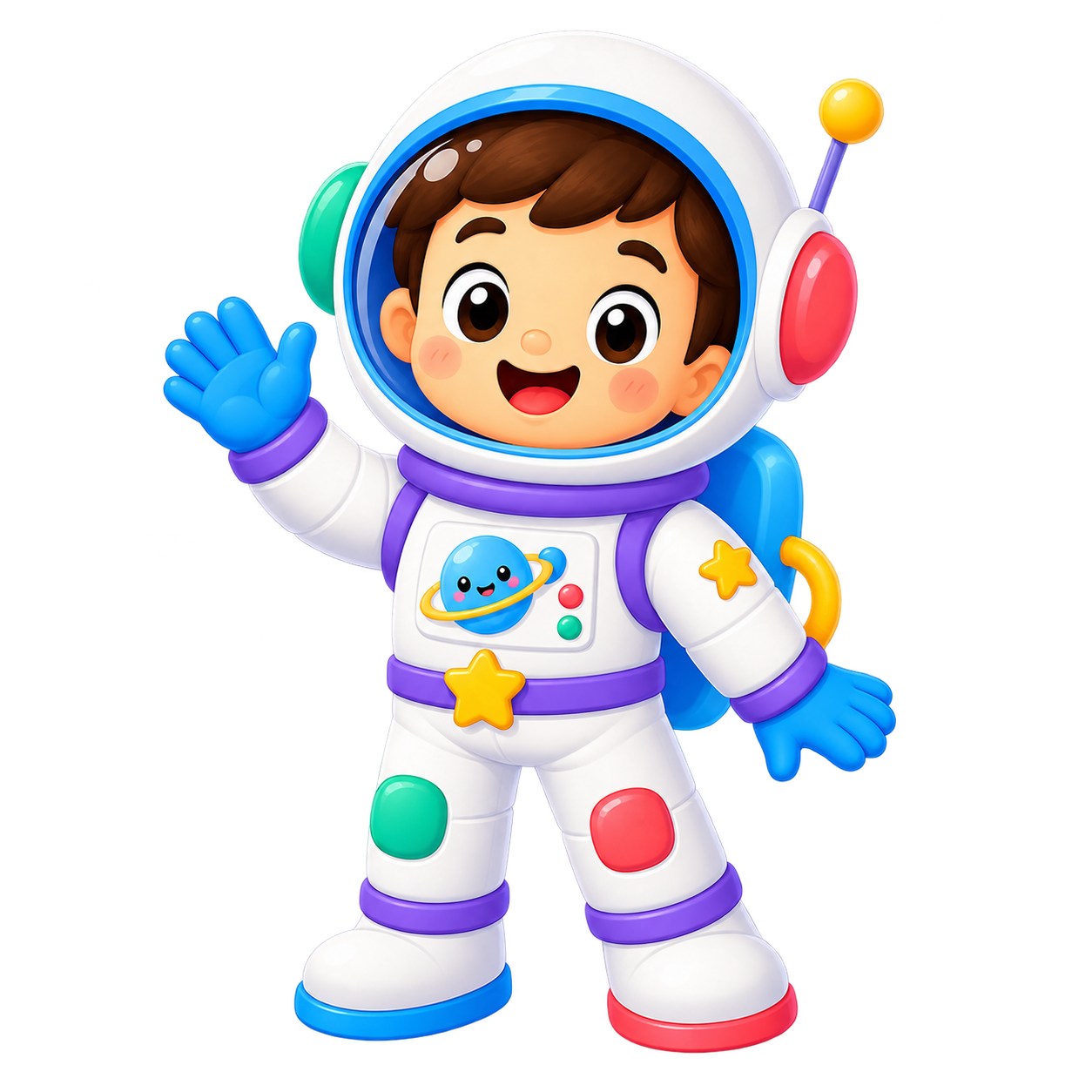 Mascote astronauta do Planeta das Letras
